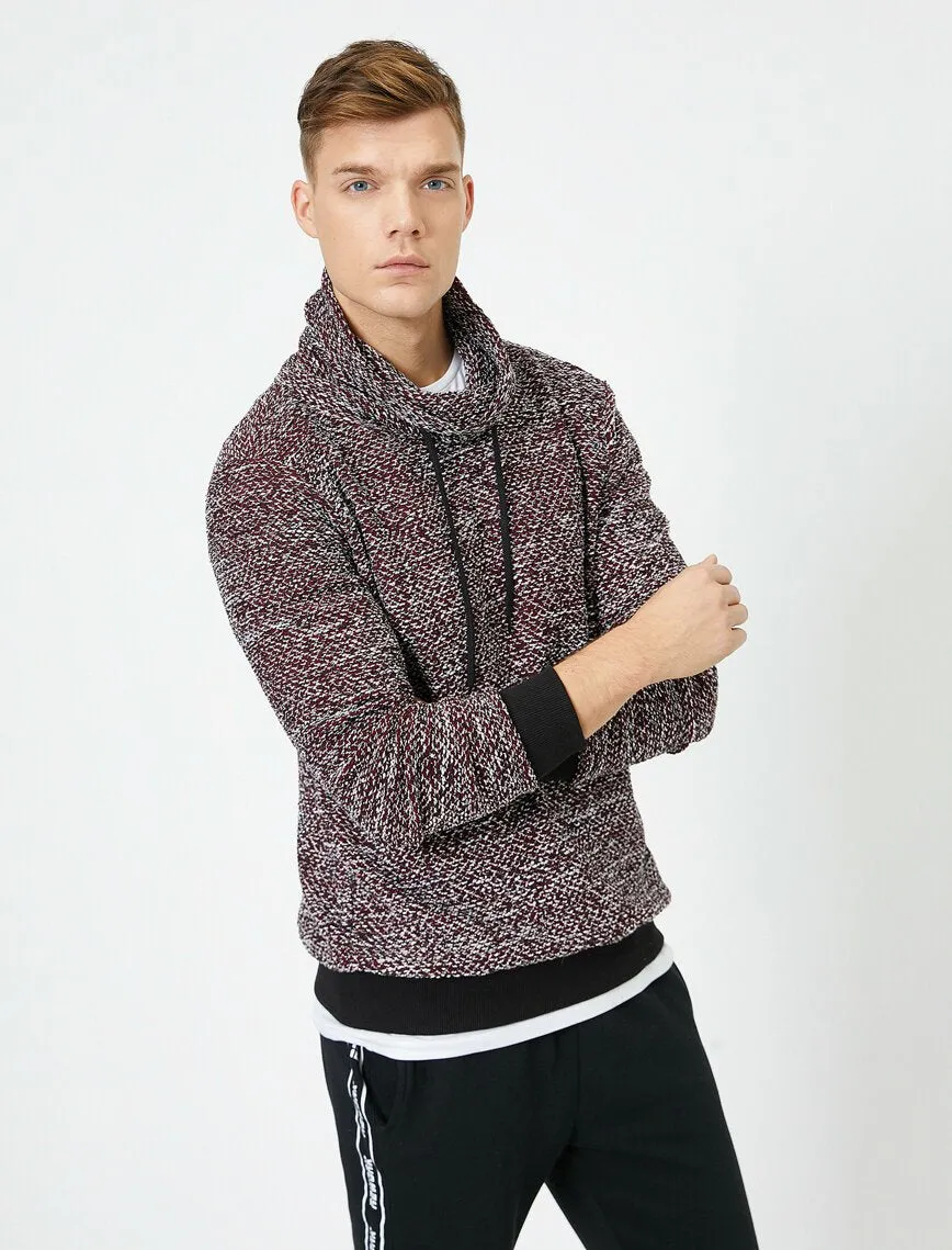 17349 Wine High Neck Jumper