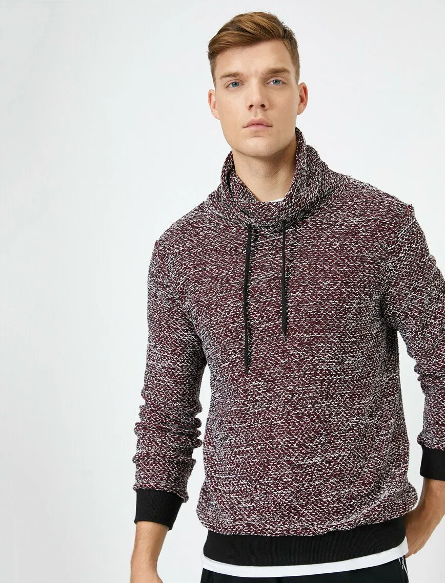 17349 Wine High Neck Jumper