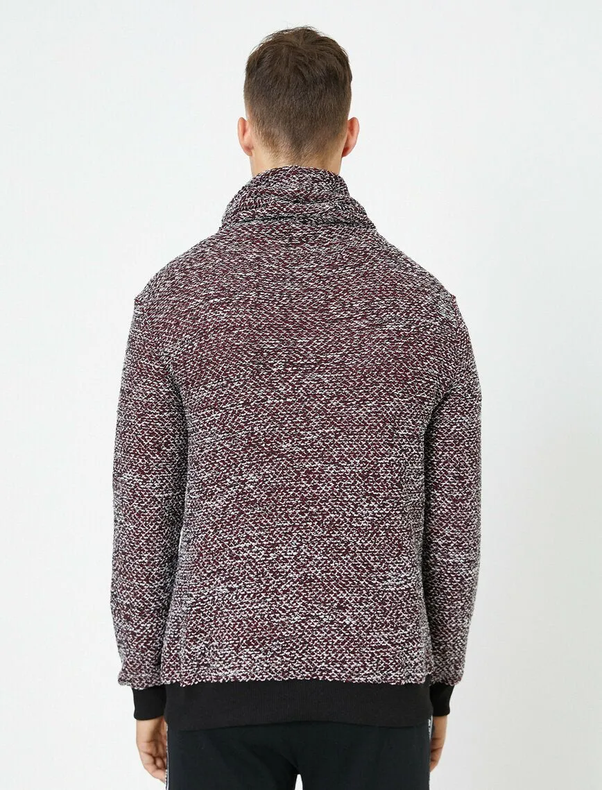 17349 Wine High Neck Jumper