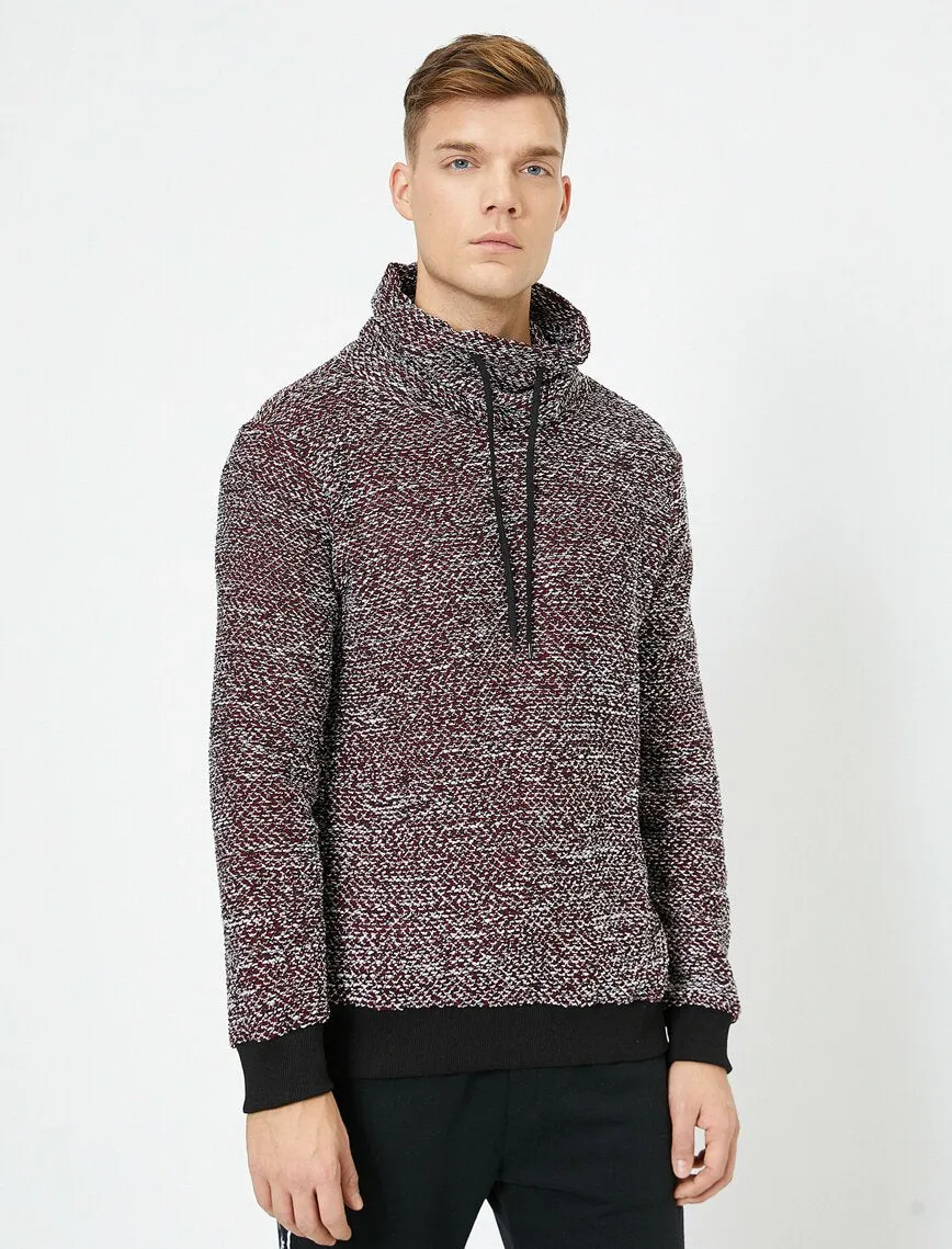 17349 Wine High Neck Jumper