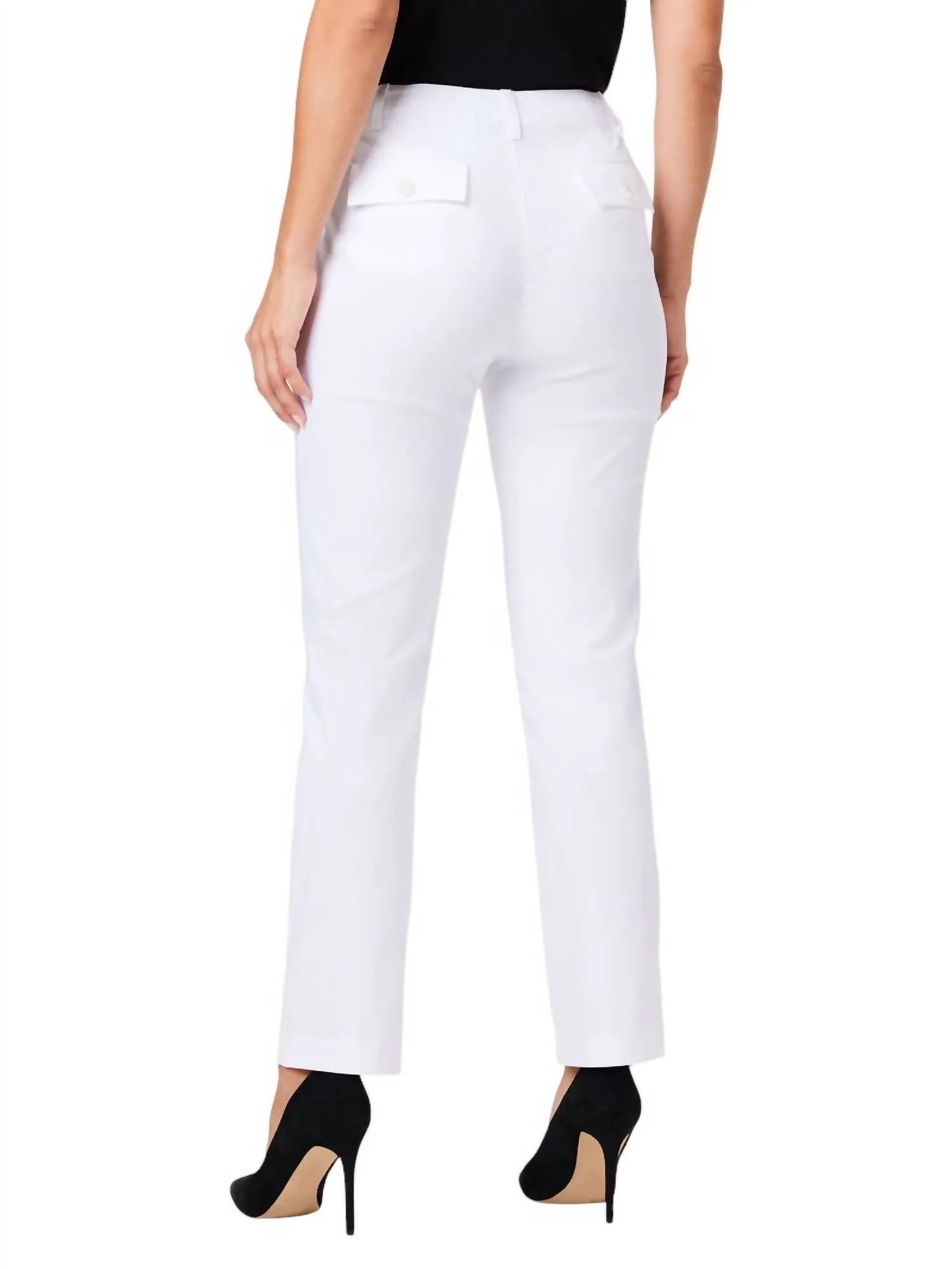 28" Polished Wonderstretch Straight Pocket Pant In Paper White