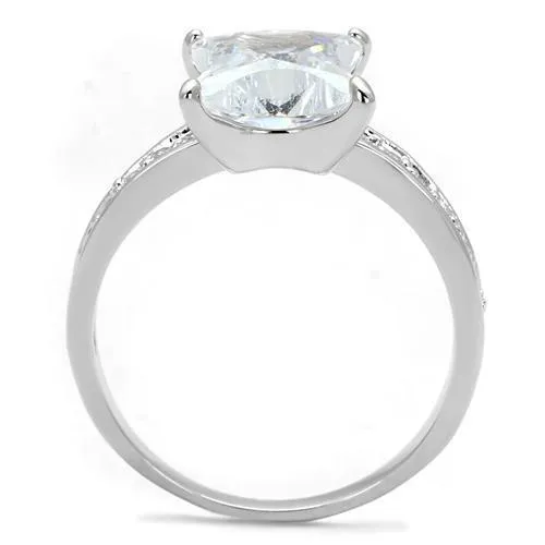 3w1349 - Brass Ring Rhodium Women AAA Grade CZ Clear