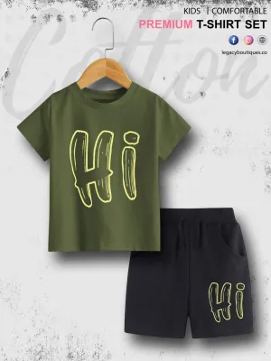 6 Month To 6 Year Kids Hi Print High Quality T-shirt Set
