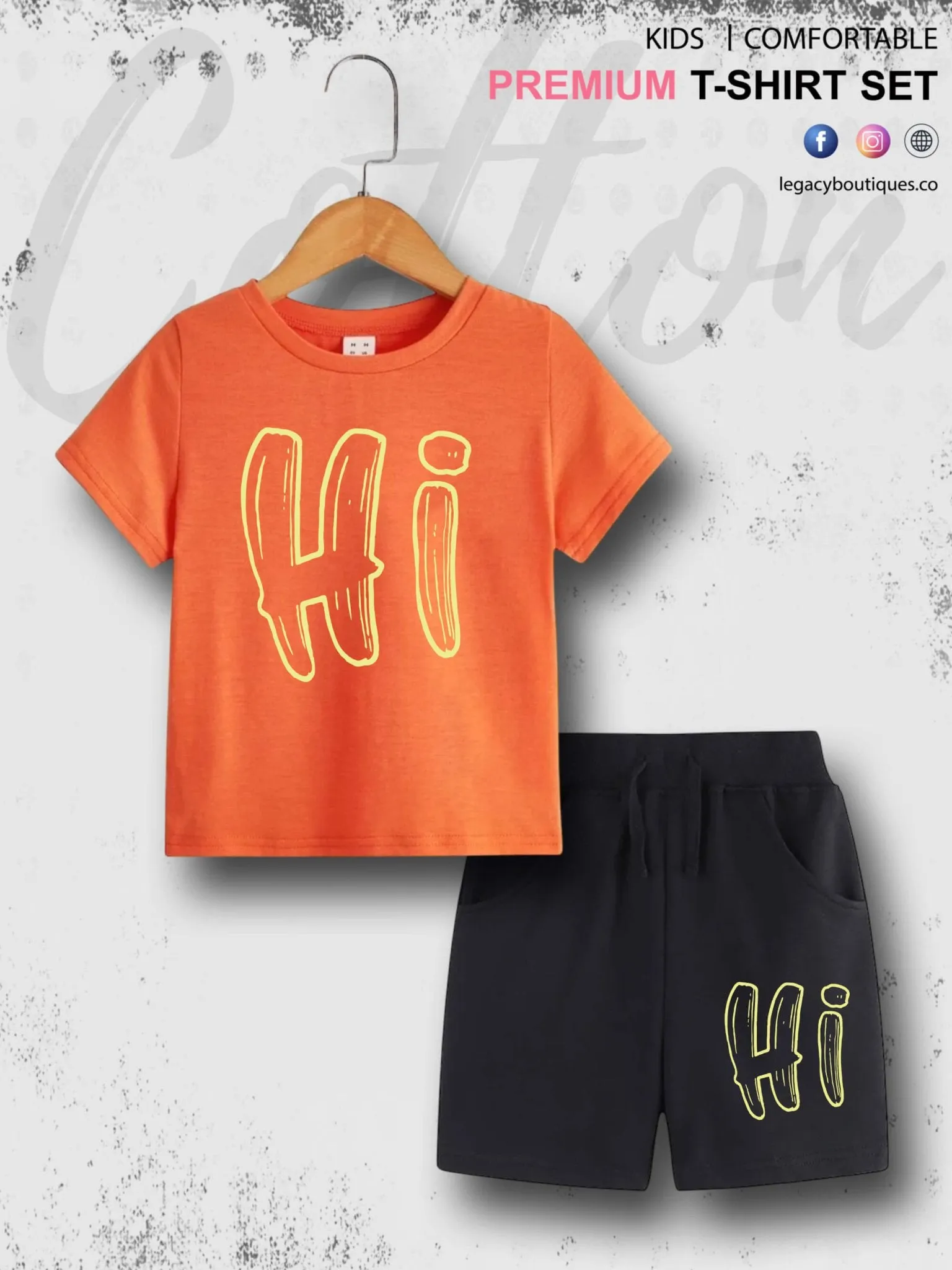 6 Month To 6 Year Kids Hi Print High Quality T-shirt Set