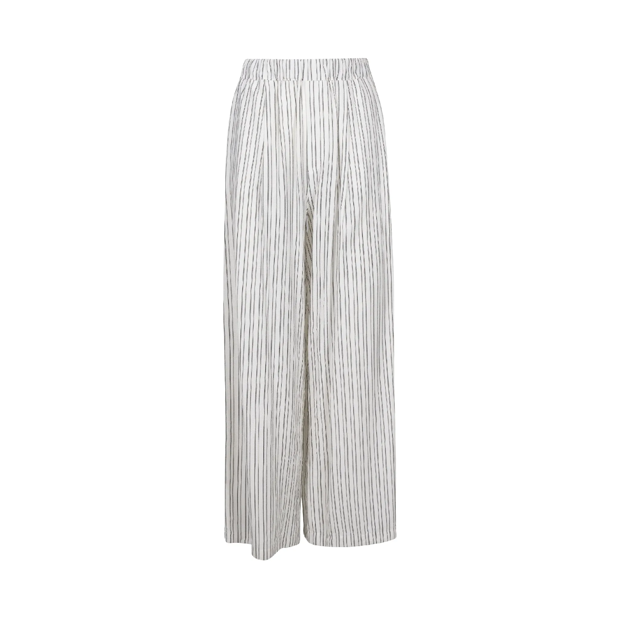 Astrid  Women's Casual Woven Pants  White and Black Stripe