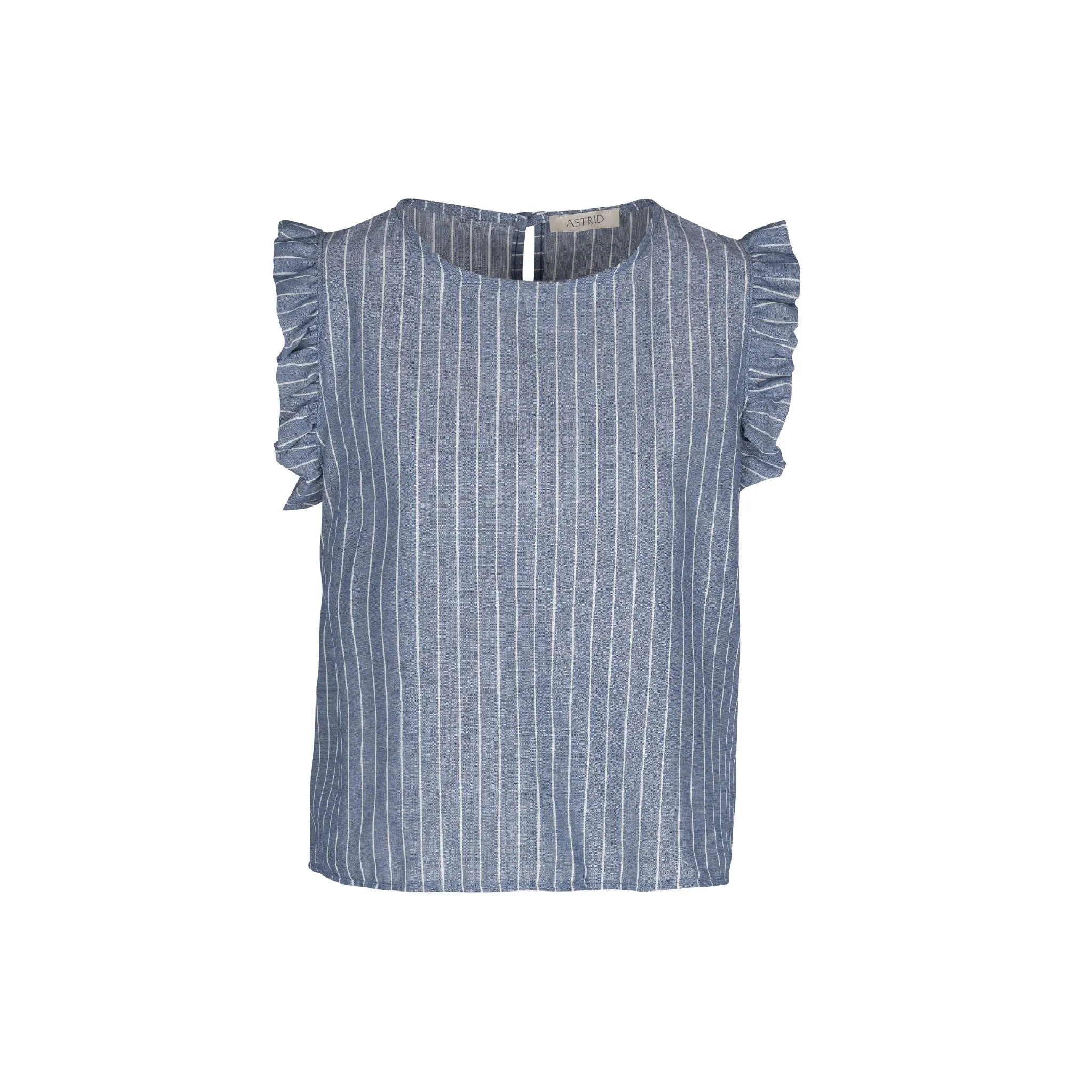 Astrid  Women's Classic Woven Top  Blue Stripe