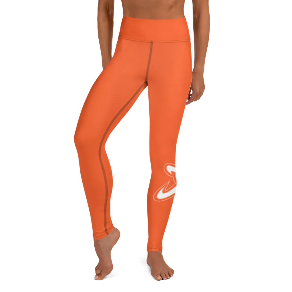 Athletic Apparatus Outrageous Orange White logo V3 Yoga Leggings