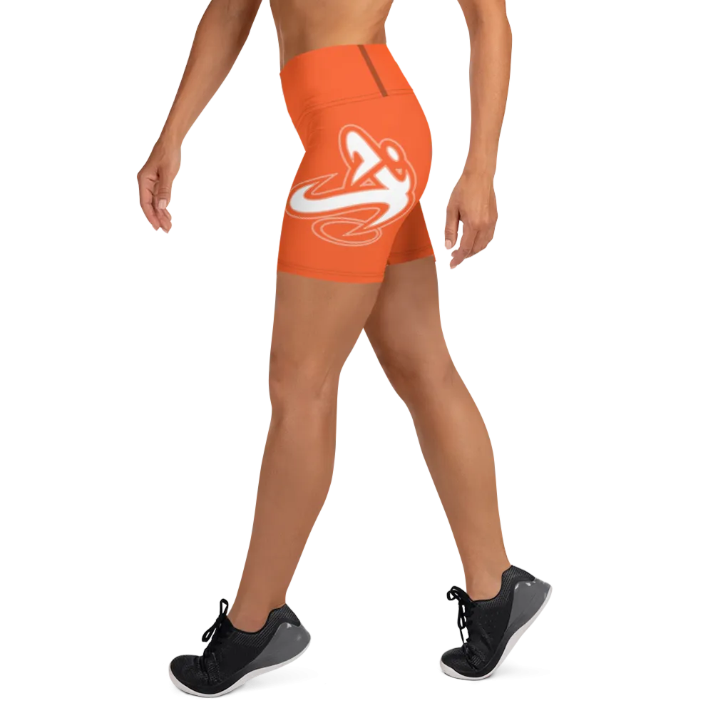 Athletic Apparatus Outrageous Orange White logo Yoga Shorts