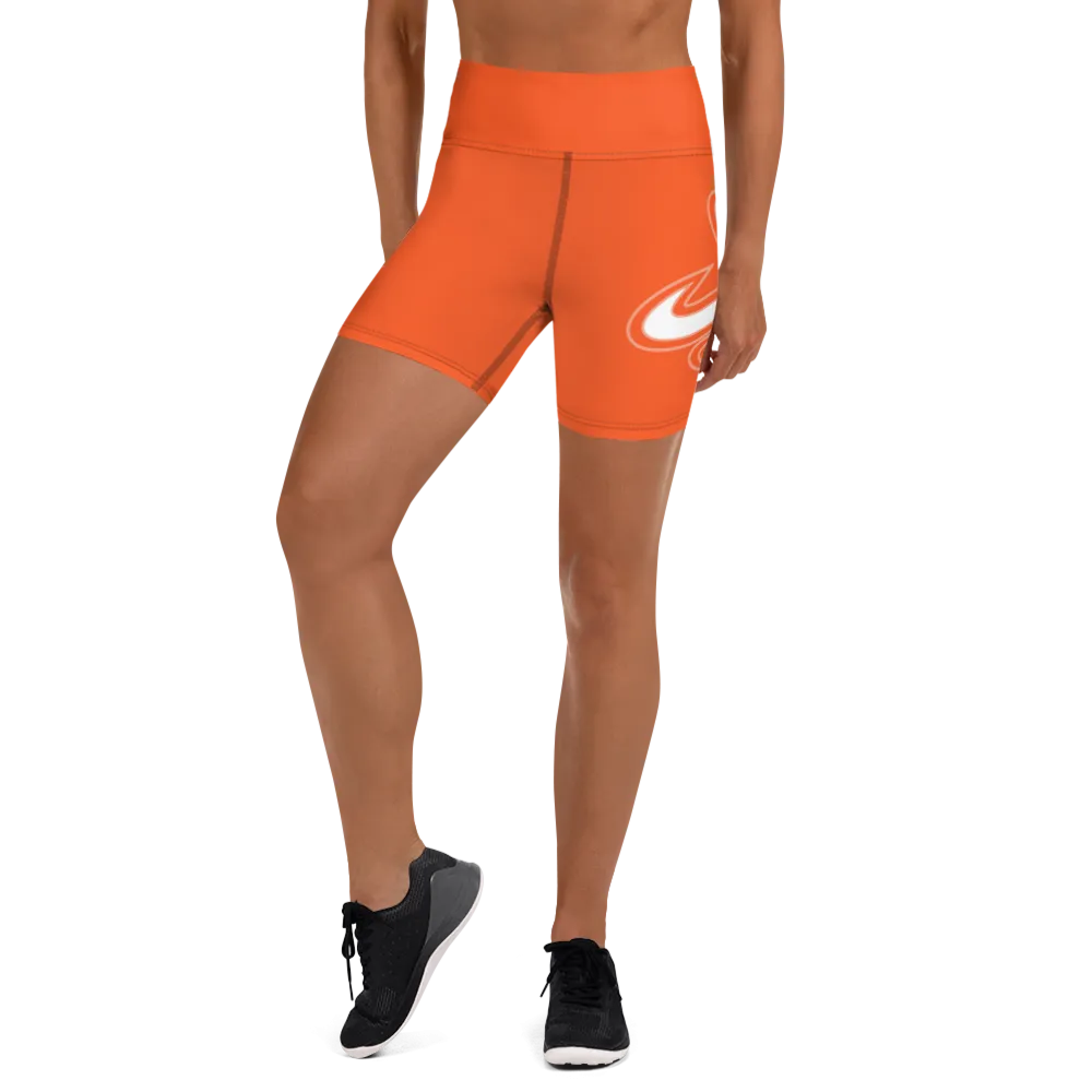 Athletic Apparatus Outrageous Orange White logo Yoga Shorts