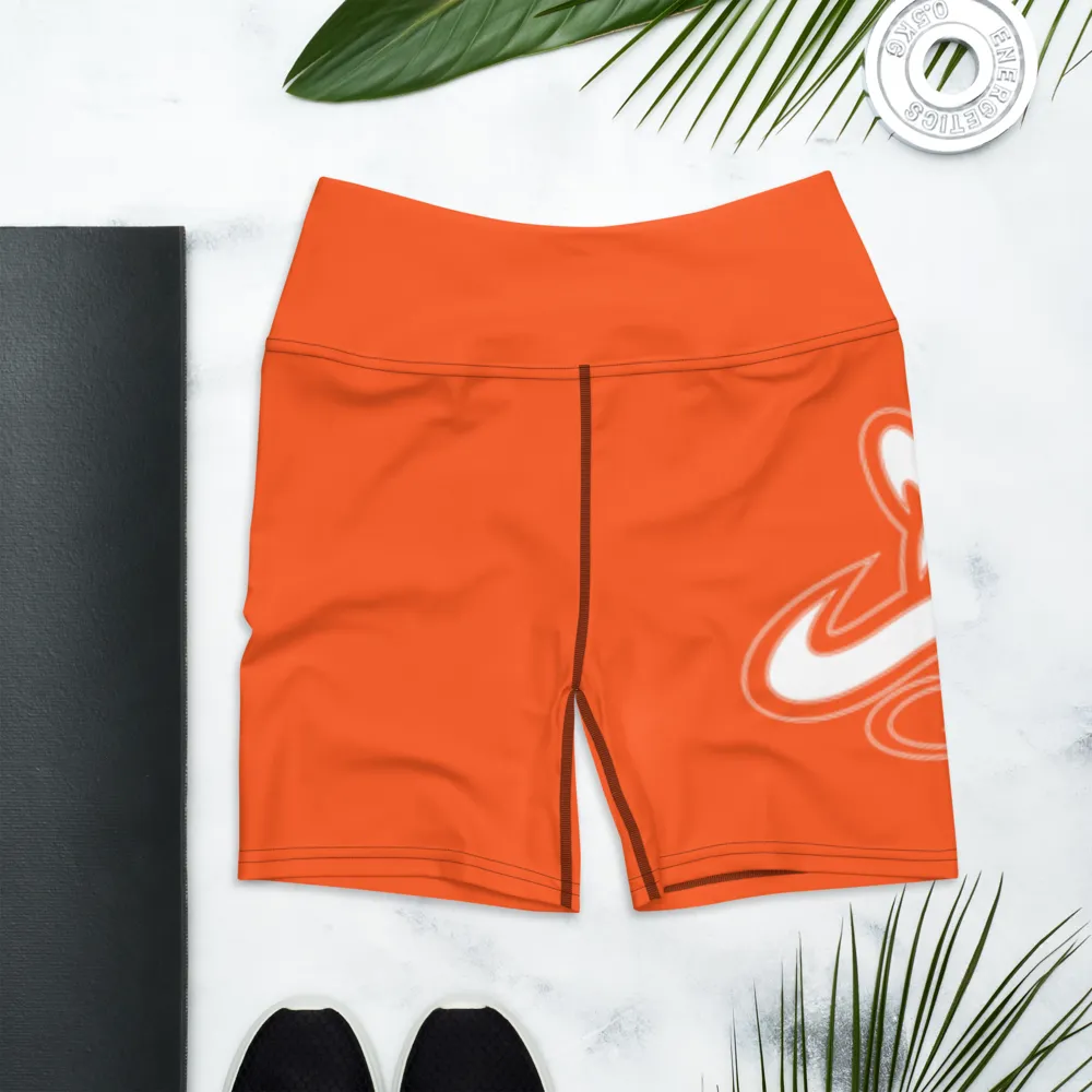 Athletic Apparatus Outrageous Orange White logo Yoga Shorts