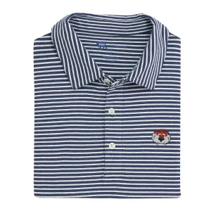 Aubie Row Stripe Icon Polo - Classic Navy
