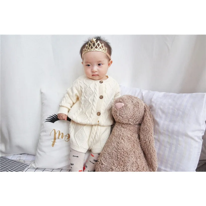Baby Knit Cardigan   Shorts Suit