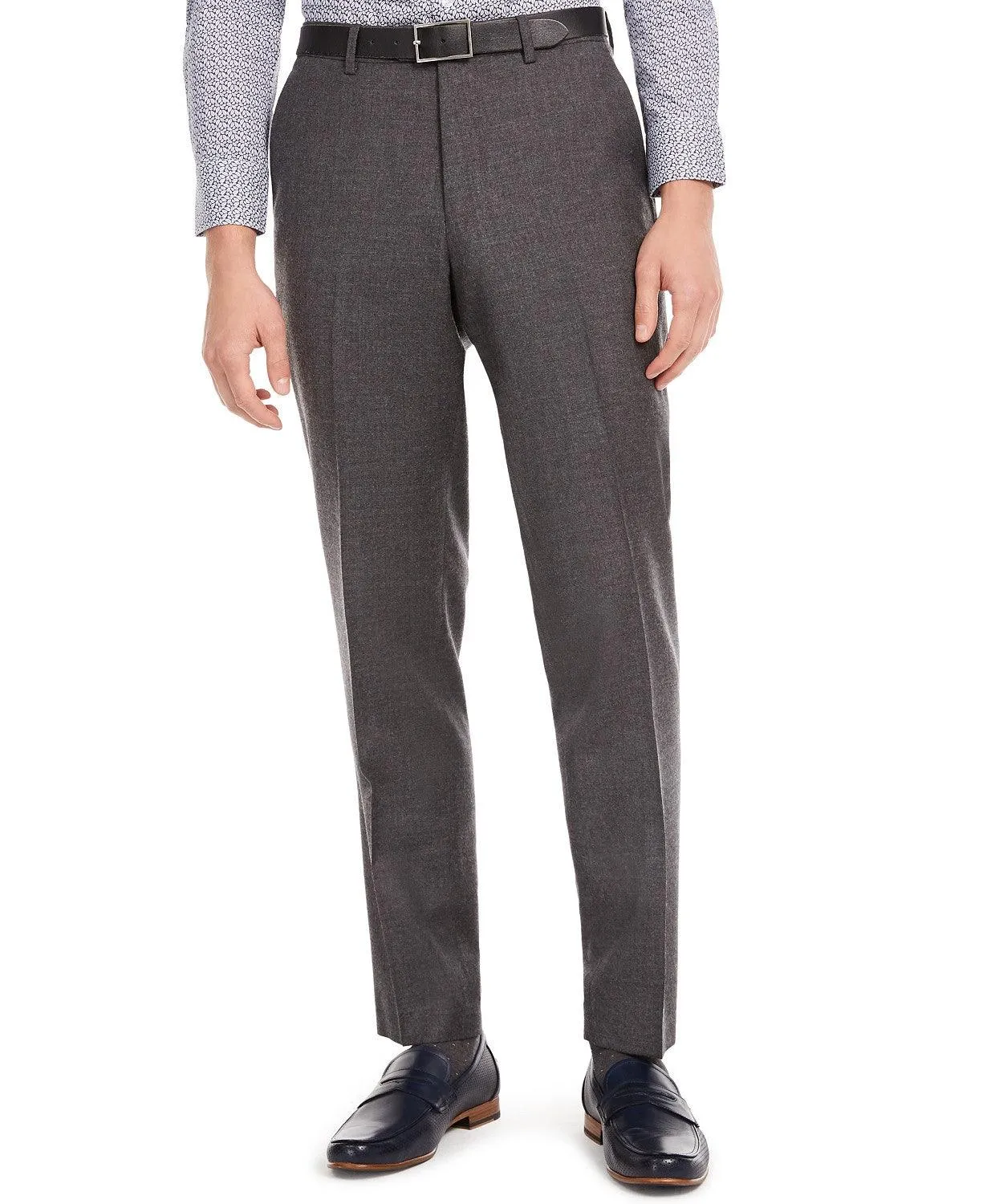 Bar Iii Mens Slim fit Dress Pants 33 / 30 Grey Solid