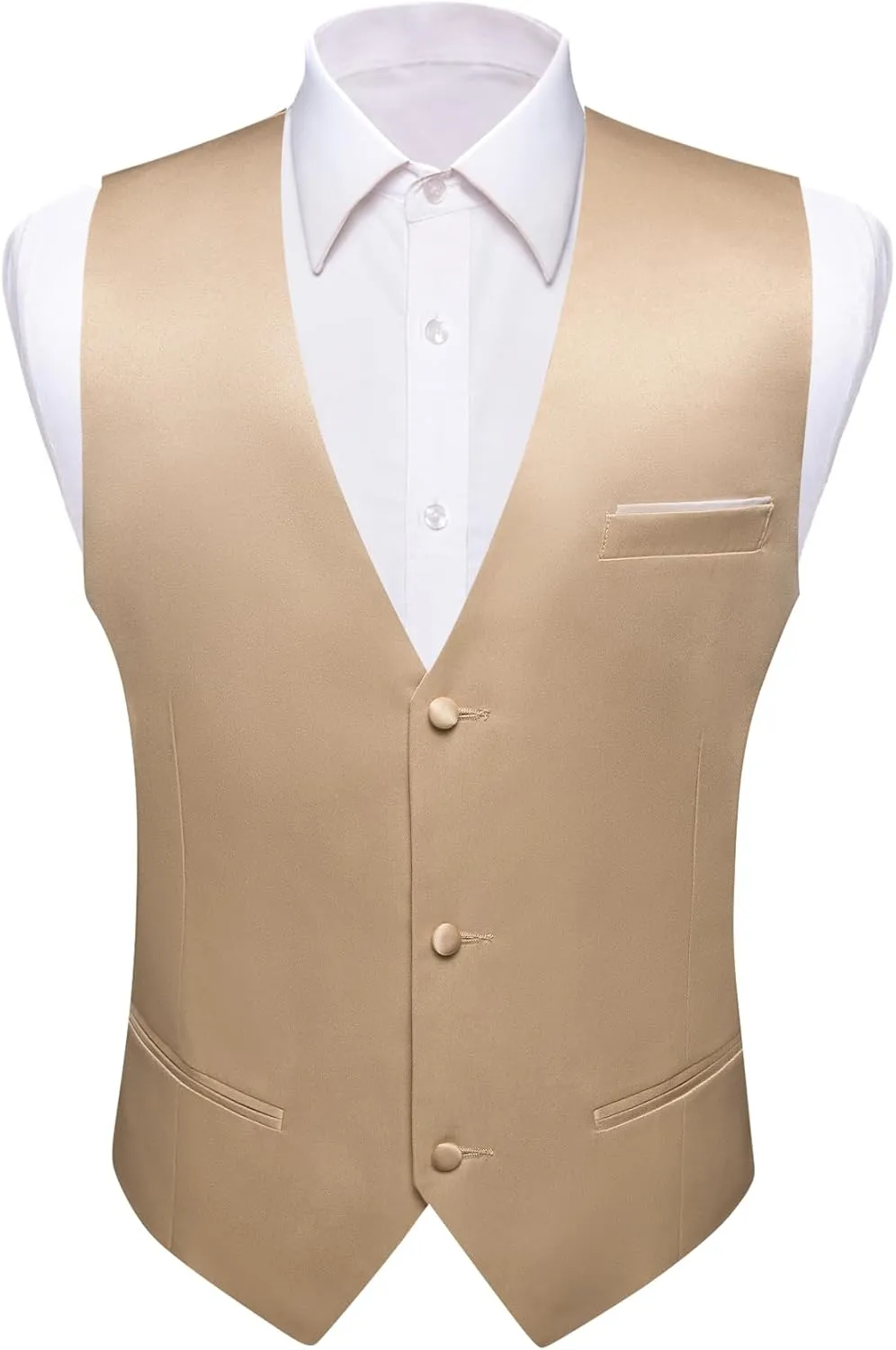Barry.Wang Mens Suit Vest Bow Tie Set 4PCS Formal V-neck Slim Fit Casual Solid Color Waistcoat Wedding Party Tuxedo
