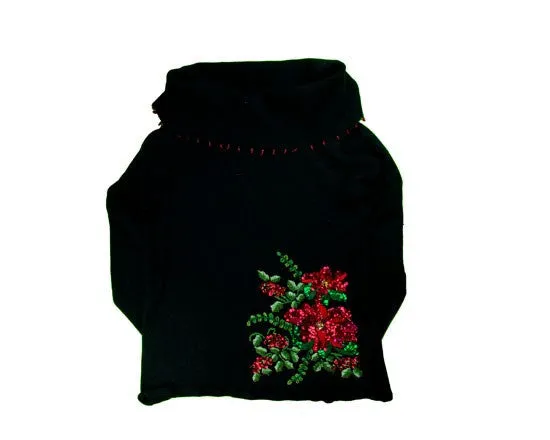 Beaded Flowers-x-Small Christmas Sweater