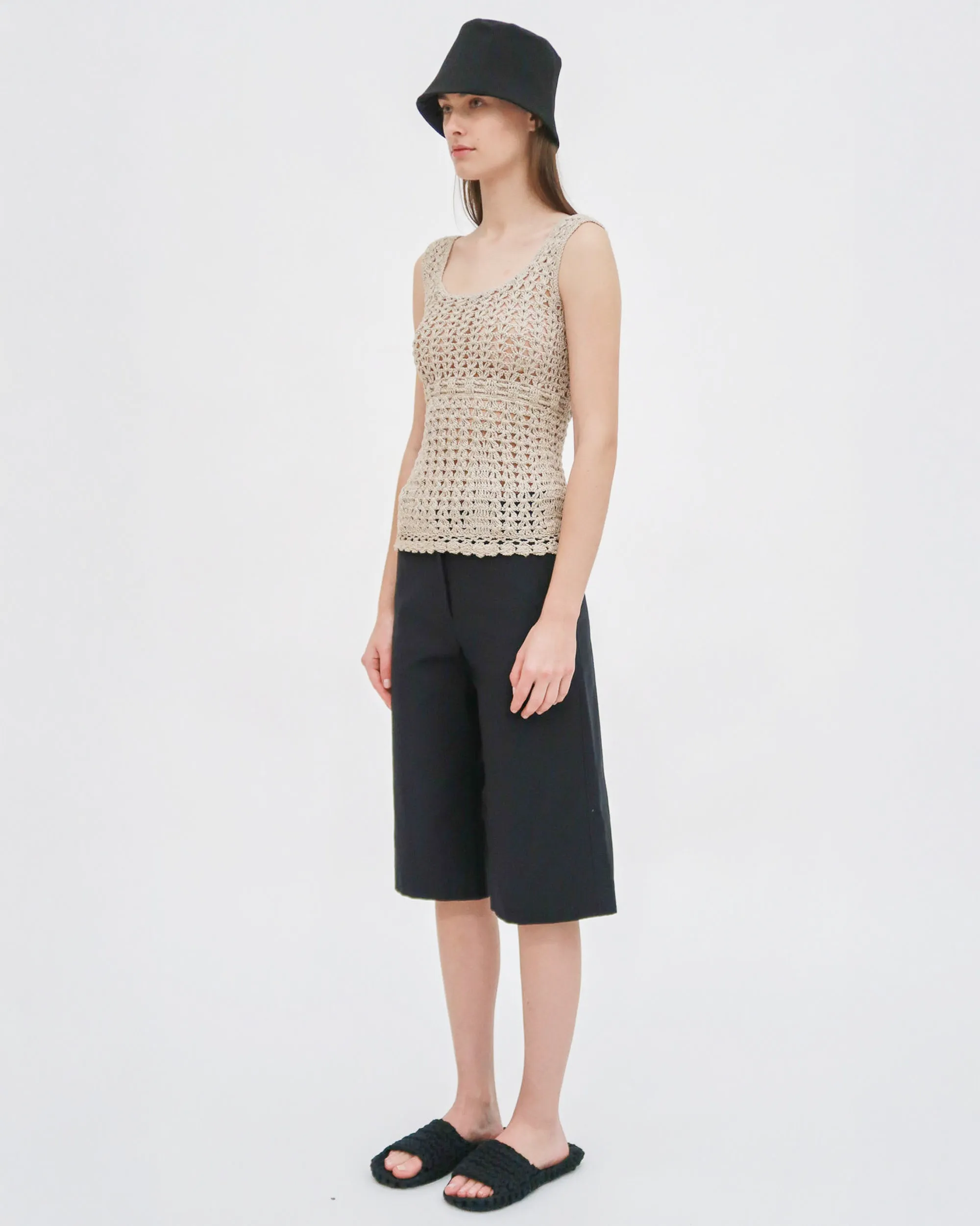 BERMUDA SHORT - STRETCH COTTON SHANTUNG