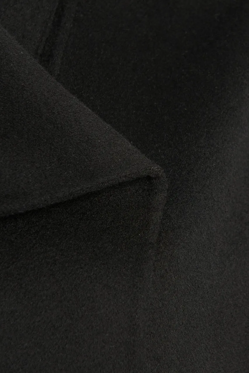 Black Wool and Cashmere Double Breasted Preowned Poncho Coat