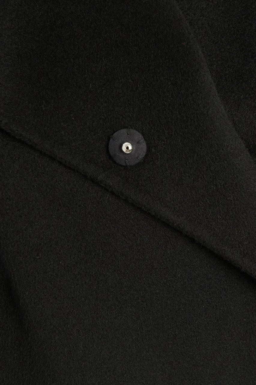 Black Wool and Cashmere Double Breasted Preowned Poncho Coat