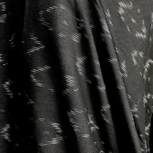 Black/White Pawprint Ikat, Cotton Handloom from India, By the Yard  #TK-35