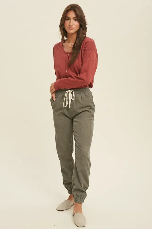Button-Up Cotton Slub Top