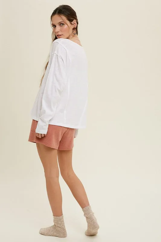 Button-Up Cotton Slub Top