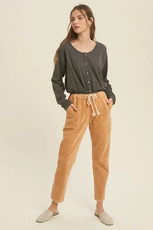 Button-Up Cotton Slub Top