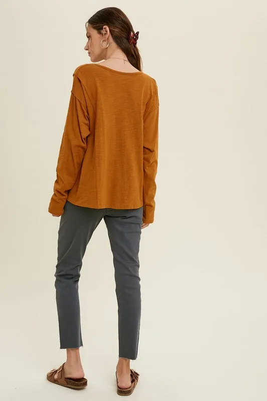 Button-Up Cotton Slub Top