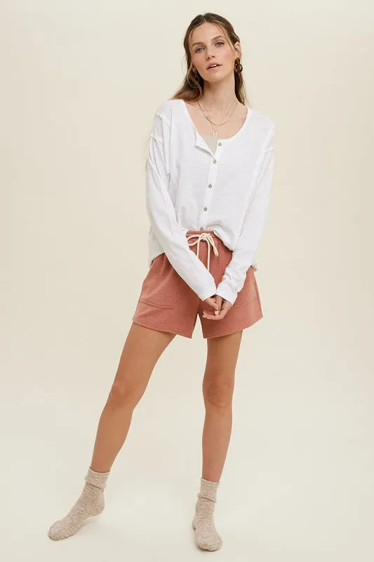 Button-Up Cotton Slub Top