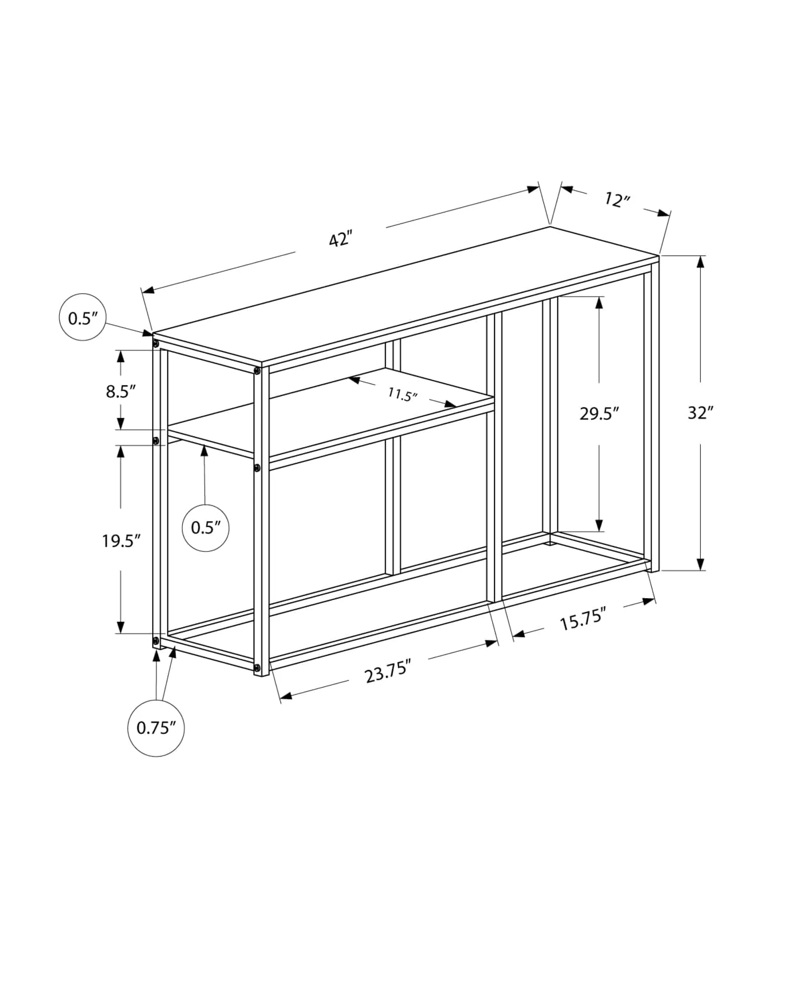 Camryn 2-Tier Console Table
