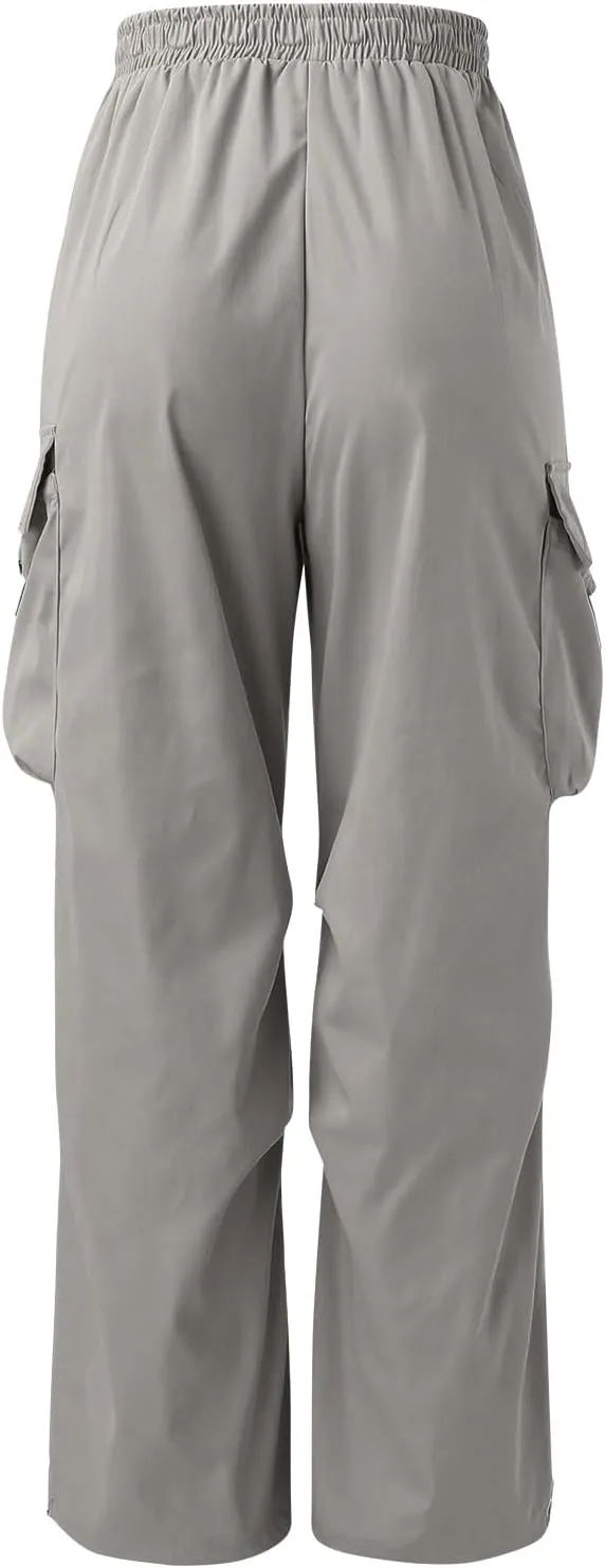 Cargo Pant for Men Casual Work Sweatpants Drawstring Waist Wide Leg Hiking Pants with Multiple Pockets