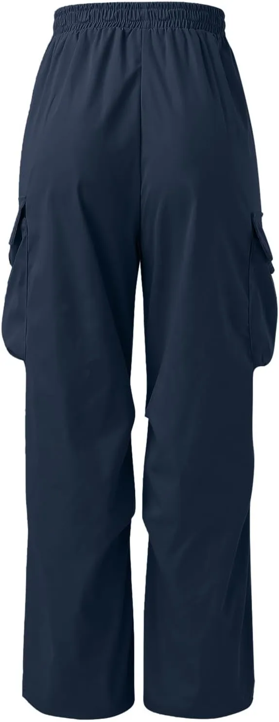 Cargo Pant for Men Casual Work Sweatpants Drawstring Waist Wide Leg Hiking Pants with Multiple Pockets