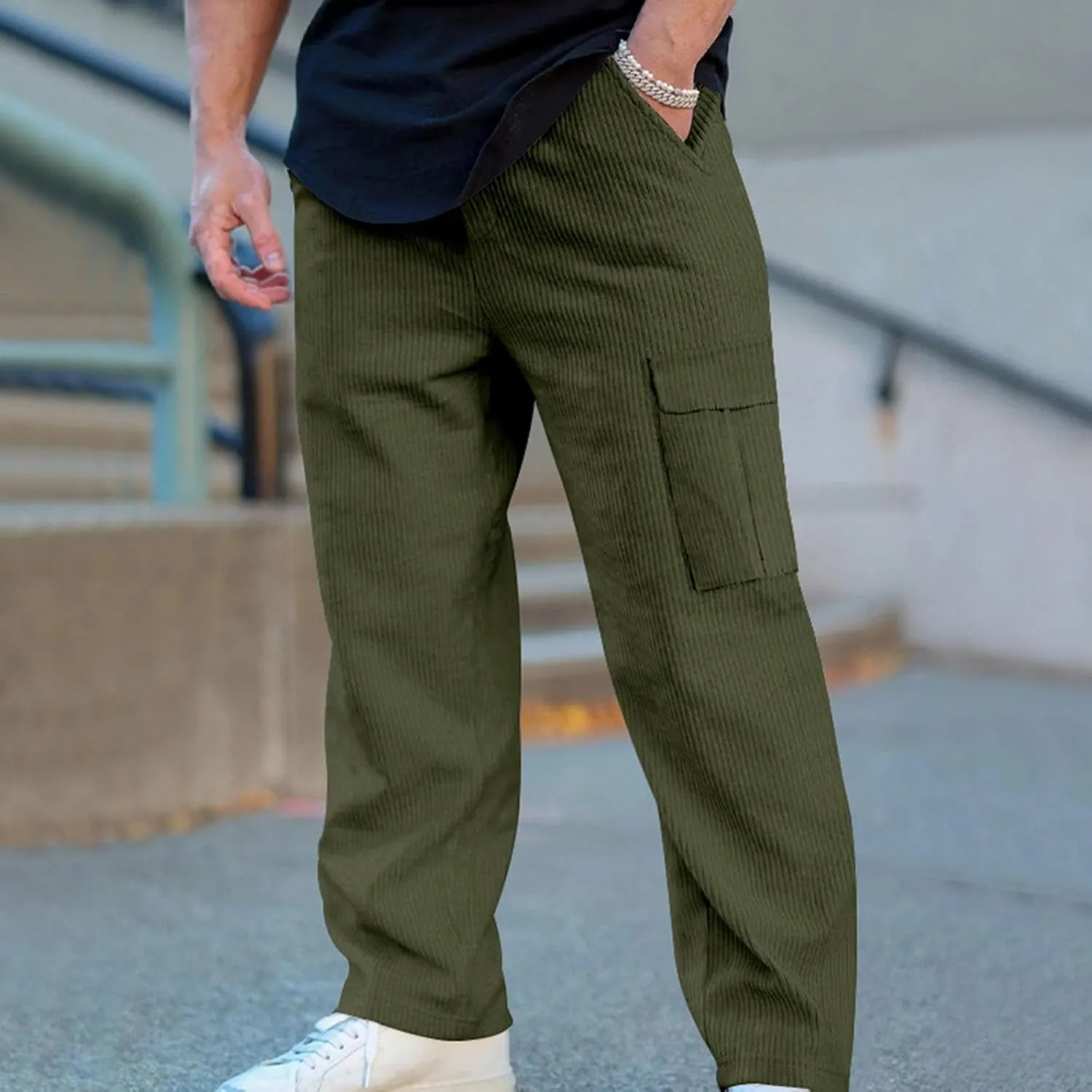 Cargo Pants for Men Joggers Casual Hiking Pants Workout Joggers Stretch Outdoor Twill Track Sweatpants Multi Pockets