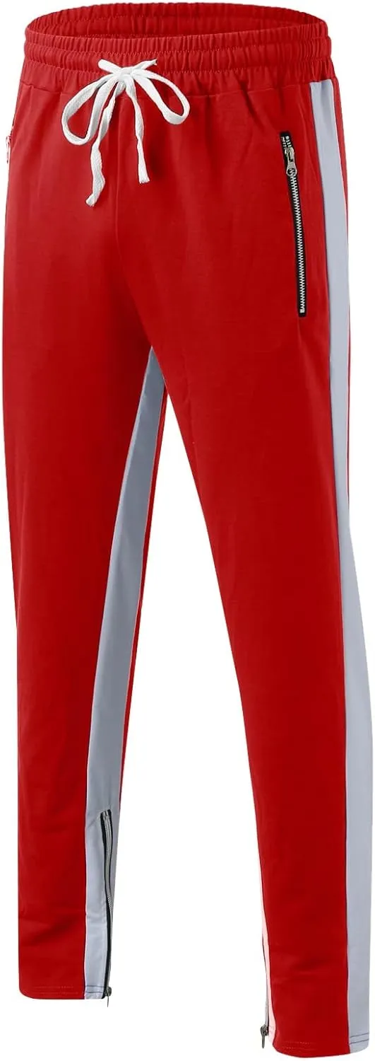 Cargo Pants for Men Relaxed Fit Men's Elastic Waist Drawstring Long Pants Solid Color Pockets Casual Loose Trousers