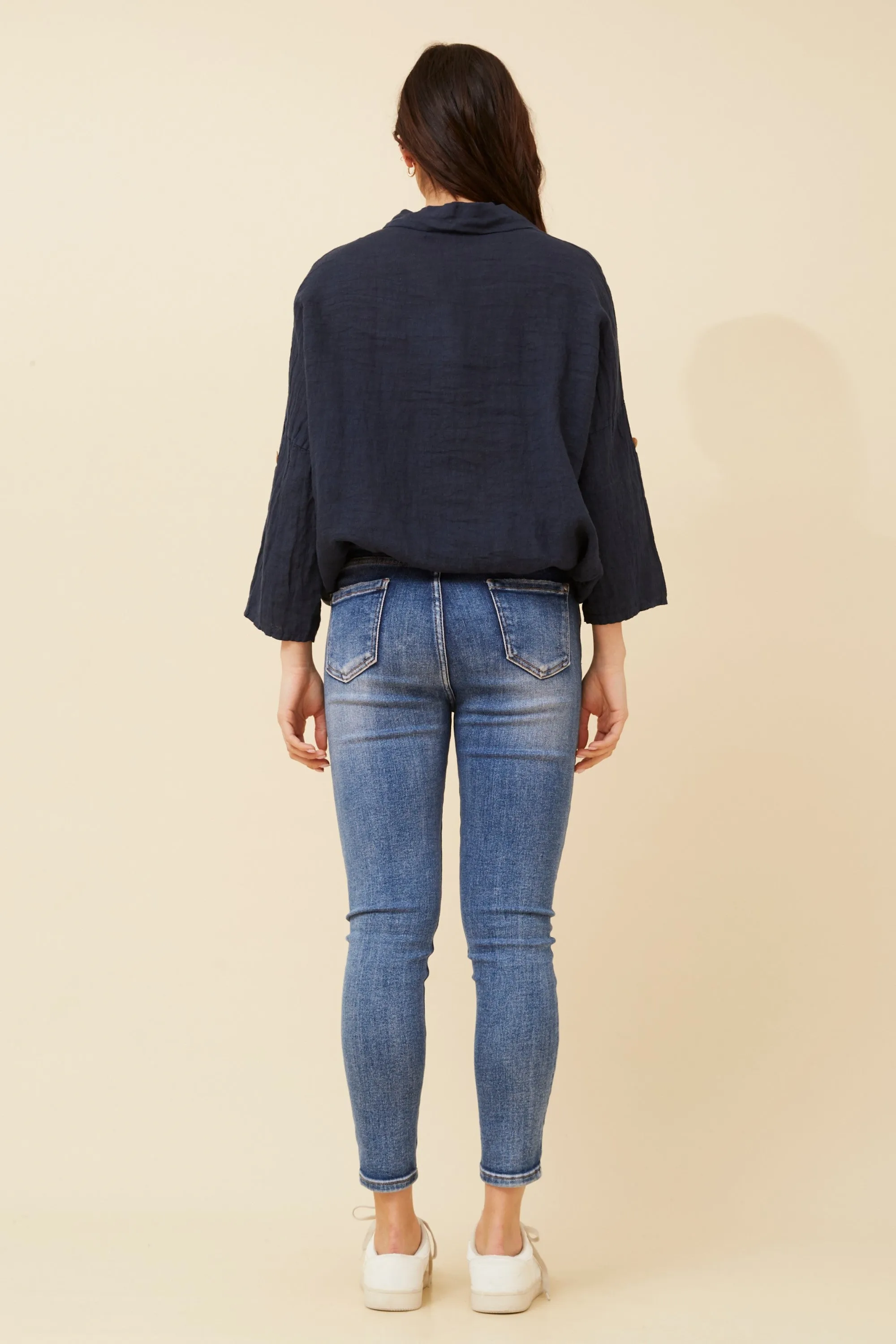 Caroline Morgan Sequin Pocket Shirt