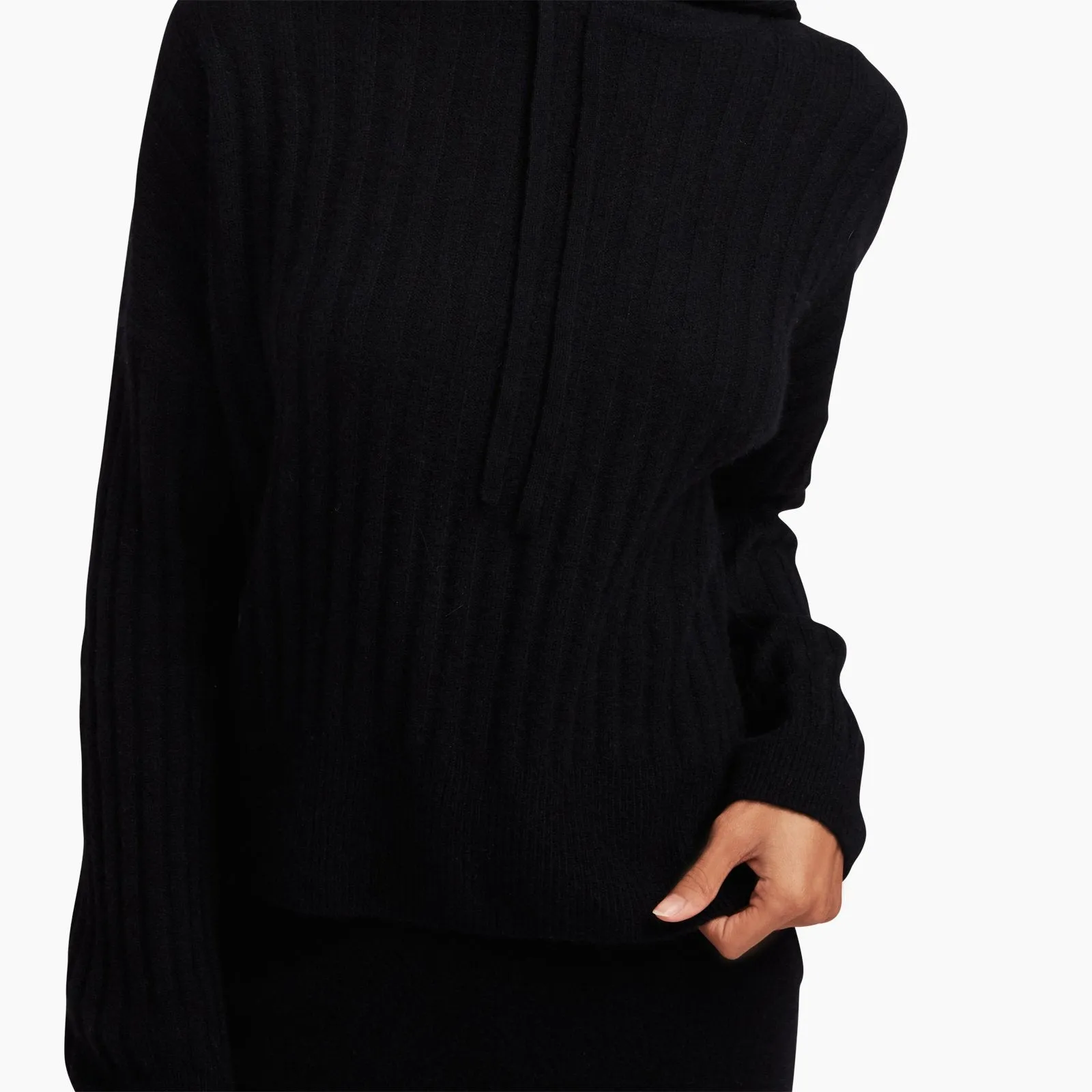 Cashmere Oversized Ribbed Hoodie