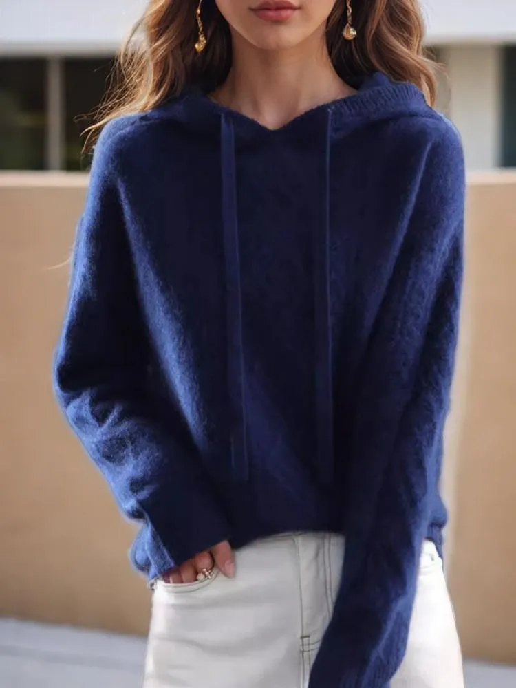 Chic Jacquard Knit Hoodie