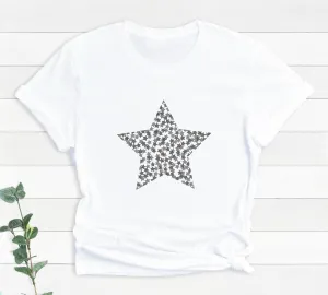 Confetti Stars Ladies White T-Shirt