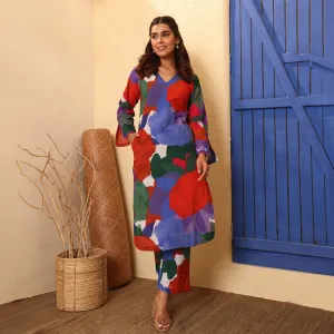 Cotton Kurta Set For Women | Printed | Multicolour