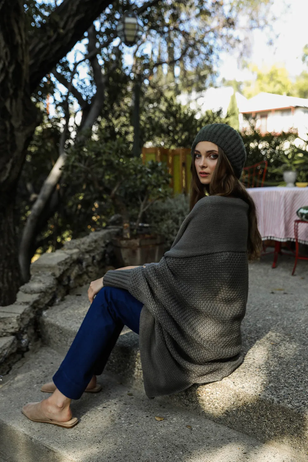Cuddly Bat Sleeve Knit Cardigan