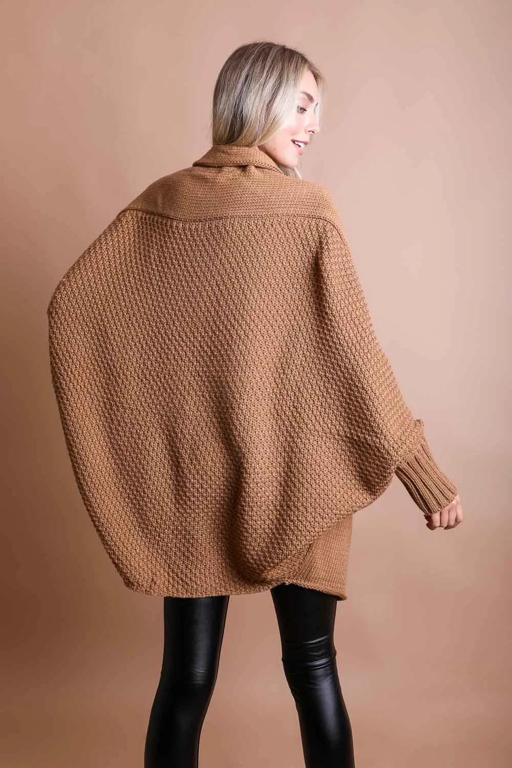 Cuddly Bat Sleeve Knit Cardigan