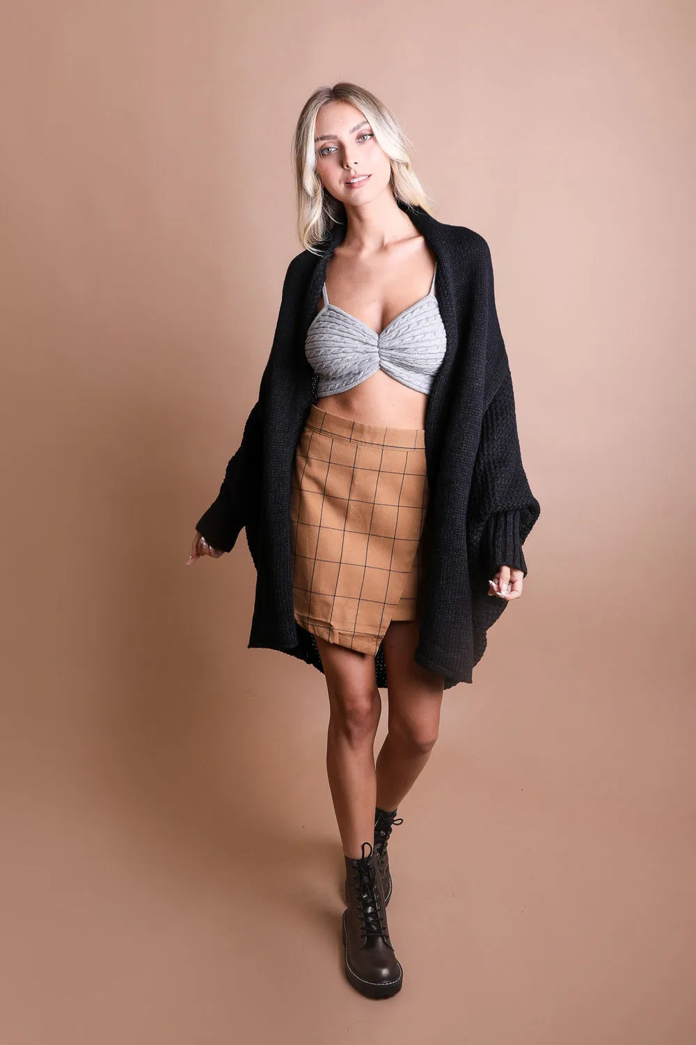 Cuddly Bat Sleeve Knit Cardigan