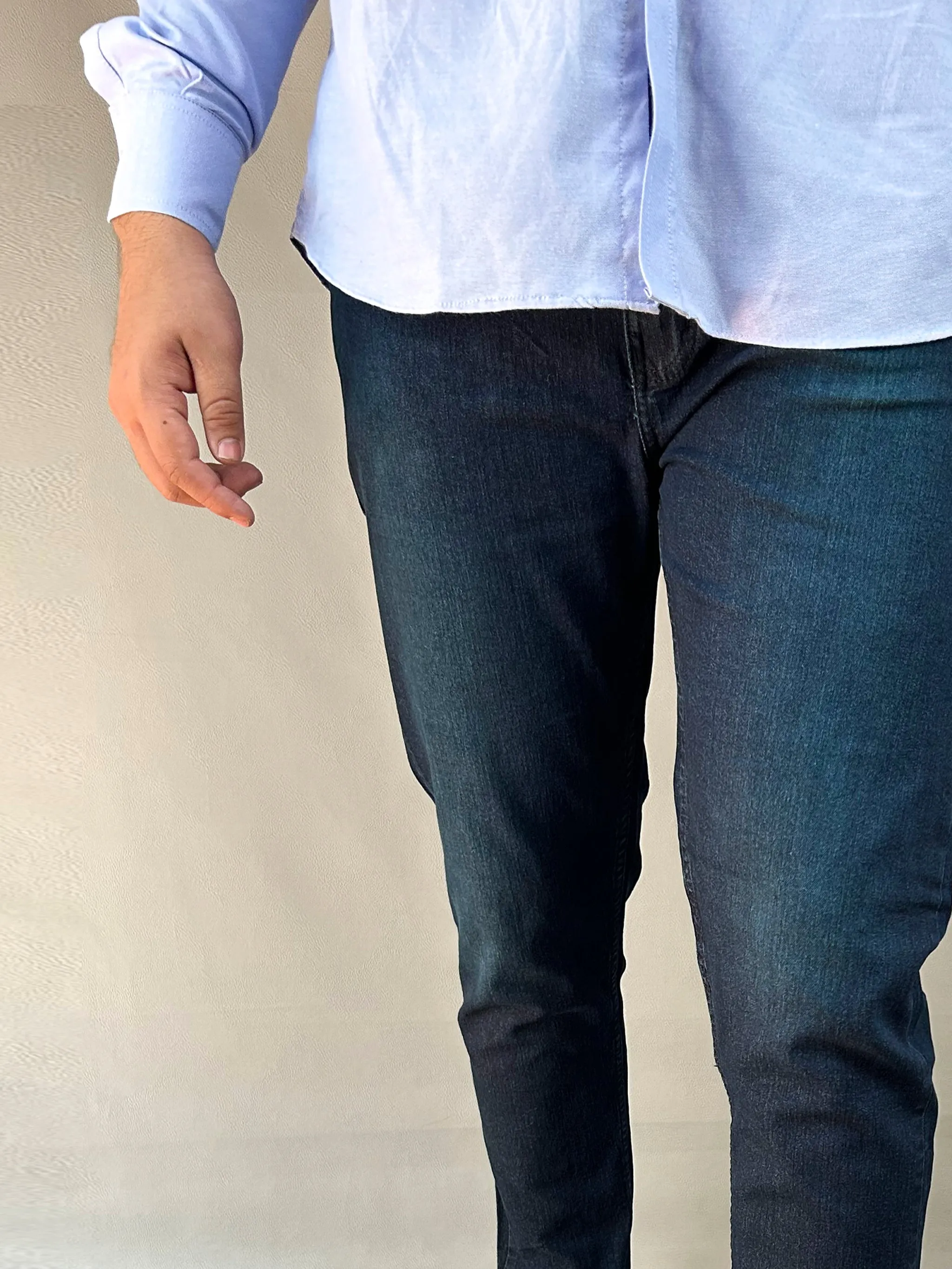 Dark Blue Regular Fit Stretchable Jeans For Men MDJ14