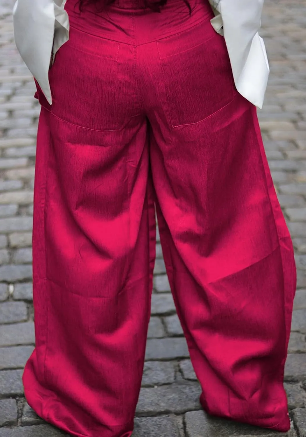 DINGANG High Waisted Wide Leg Cargo Pants Women Flowy Casual Pants with Zippers Pockets