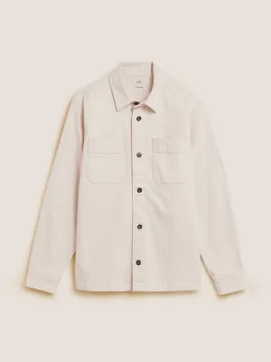 Ecru denim overshirt