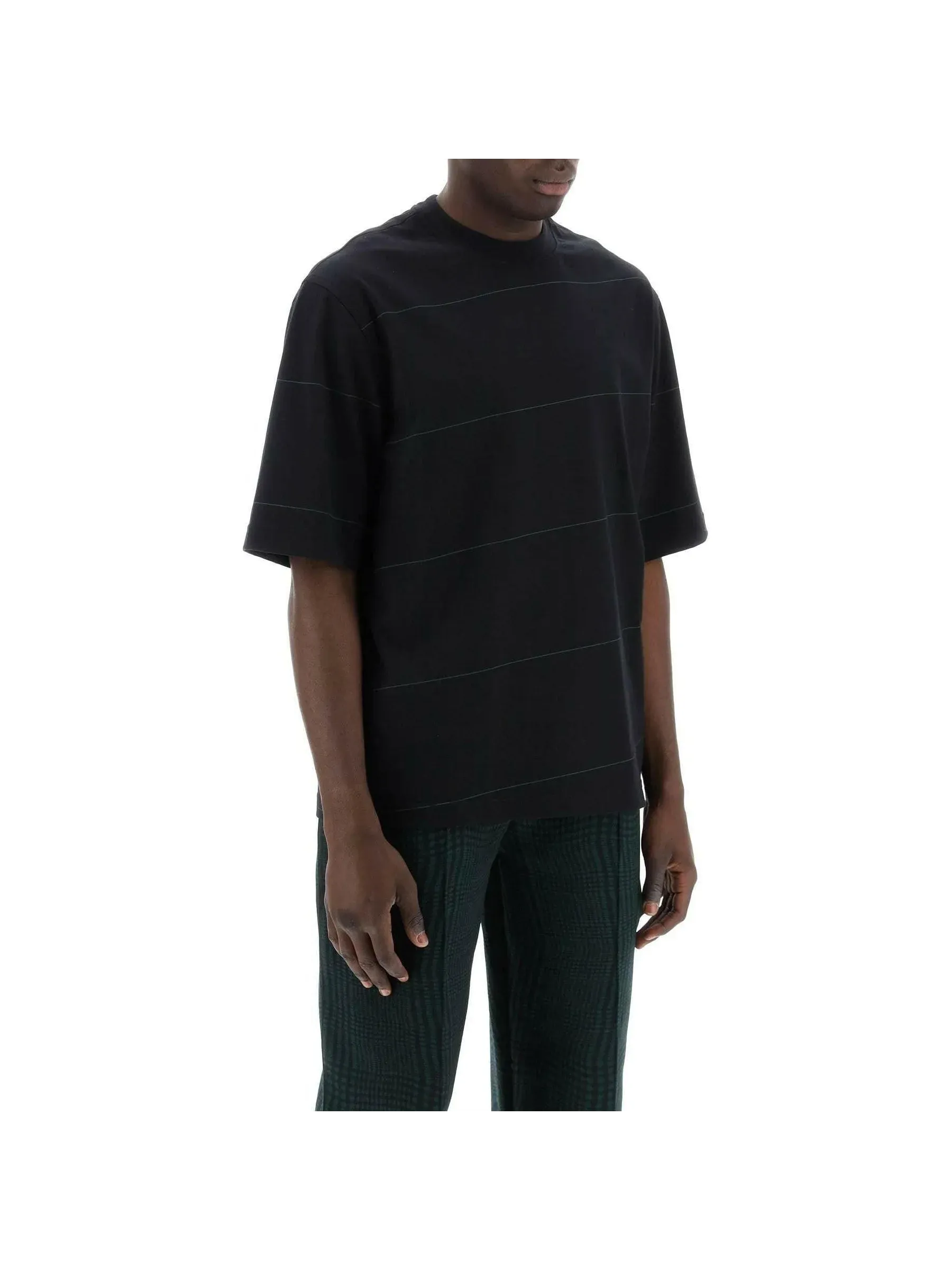 EKD Striped Embroidered Cotton T-Shirt