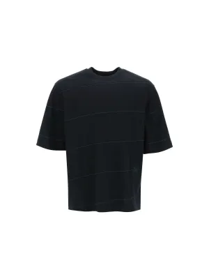EKD Striped Embroidered Cotton T-Shirt