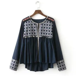 Ethnic Plus Size Fringed Cardigan