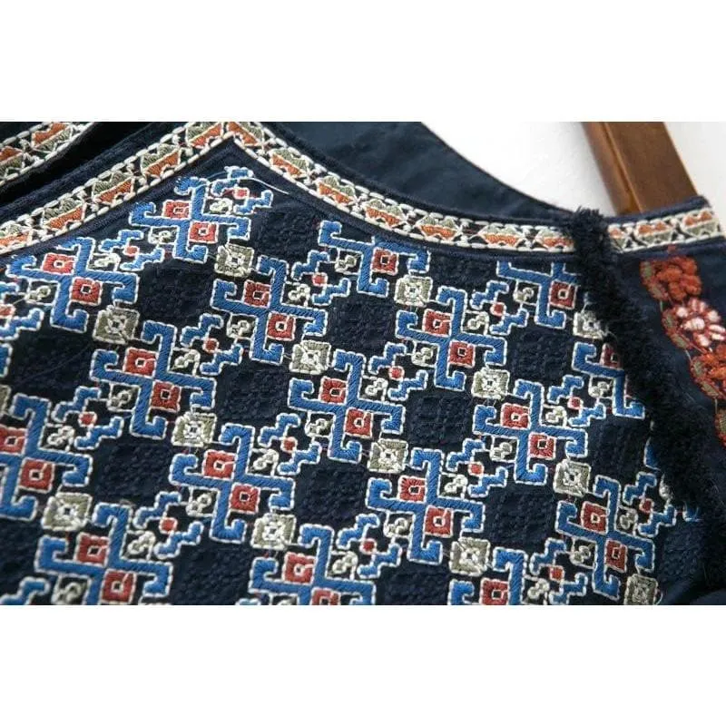 Ethnic Plus Size Fringed Cardigan