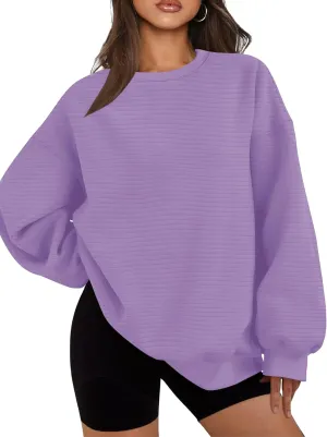 Fanway&EC Women's Crewneck Oversized Sweatshirts Basic Pullover Fall Fashion Outfits Tops