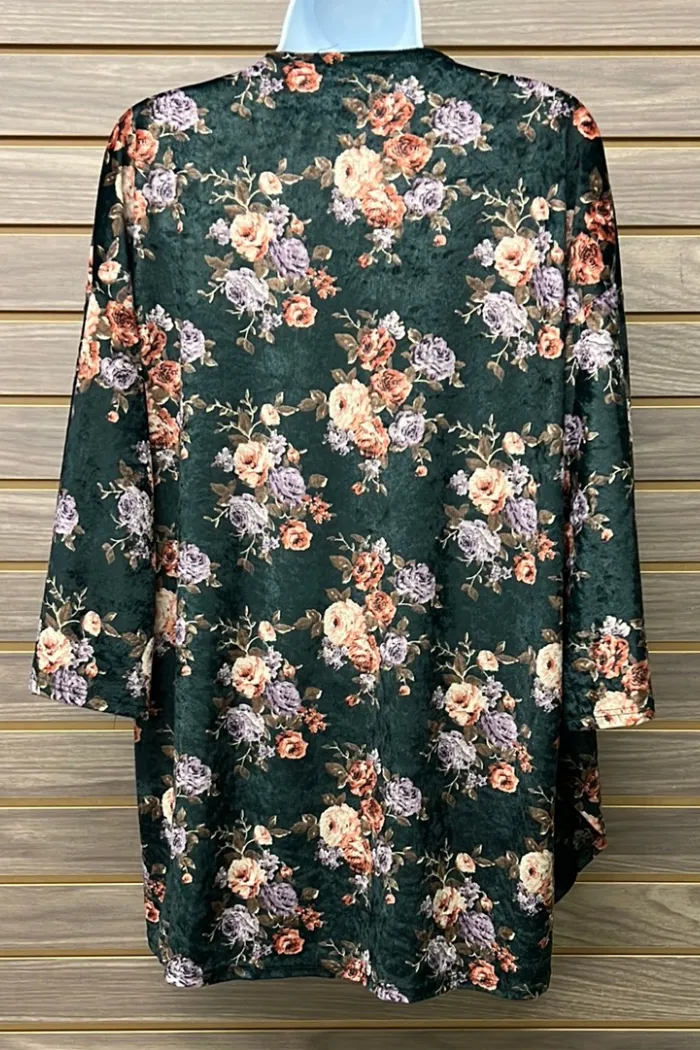 Flare Sleeve Floral Cardigan